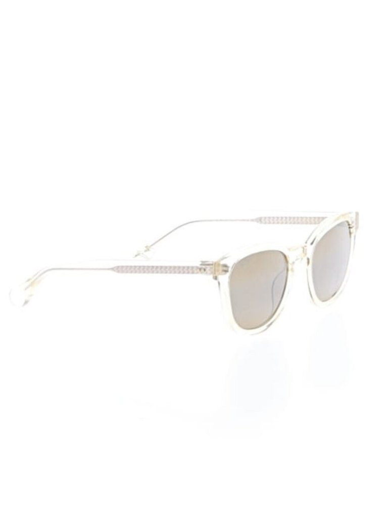 Maui Jim Clear Frame Sunglasses With Silver Mirrored Lenses